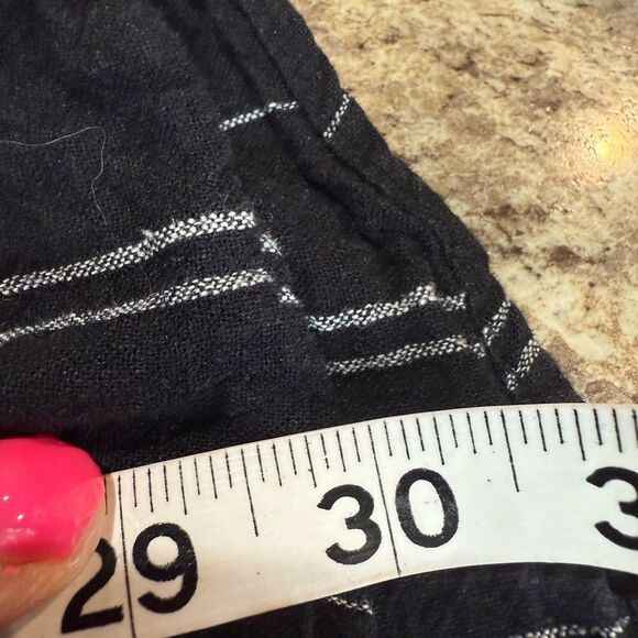 Time and Tru Black A Line Midi Skirt Tie Front - Picture 4 of 9